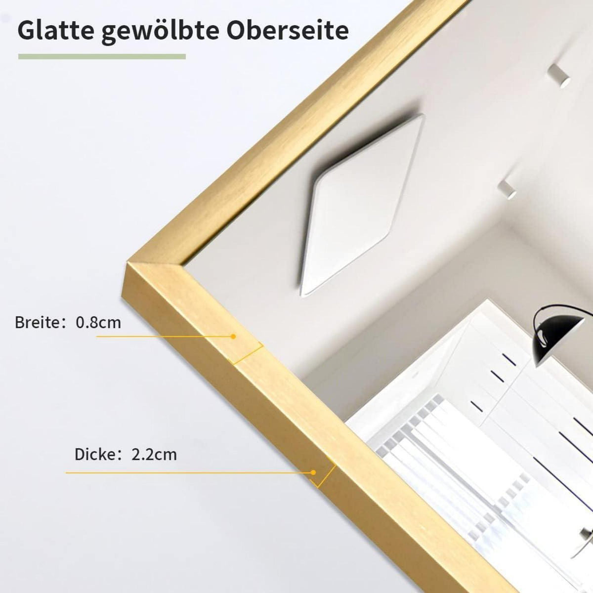 Ganzkörperspiegel Standspiegel Gold | 163x53cm, Minimalistisch