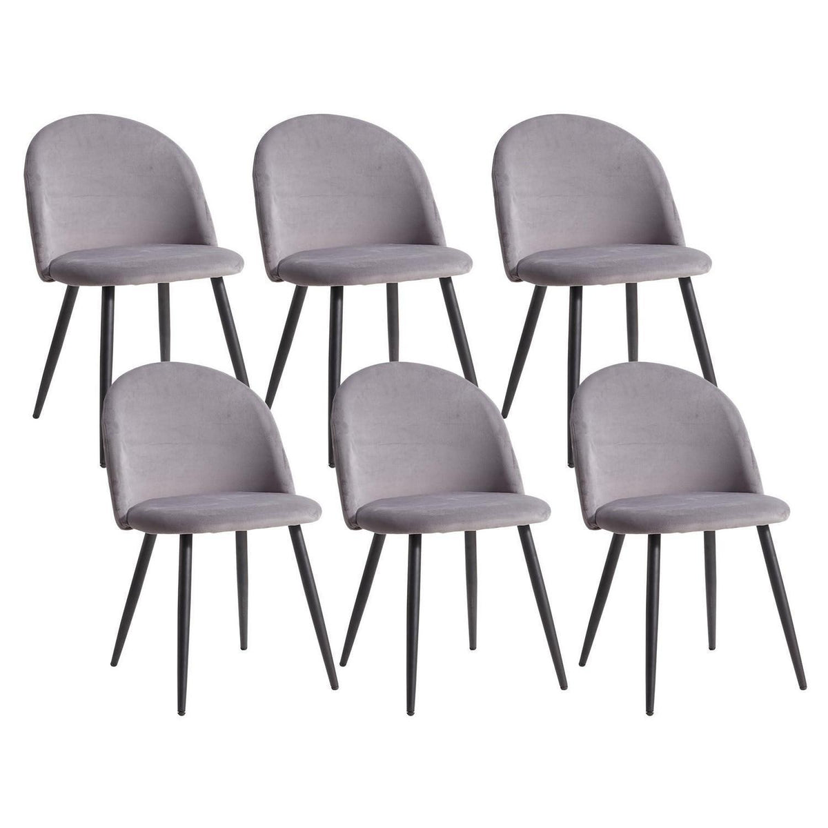 Samt Esszimmerstuhl Set (2/4/6) Grau – Modern & Komfortabel