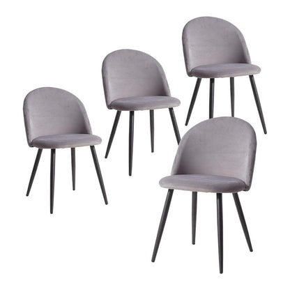 Samt Esszimmerstuhl Set (2/4/6) – Grau