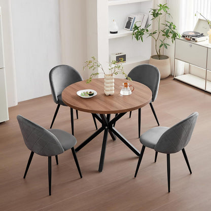 Samt Esszimmerstuhl Set (2/4/6) – Grau