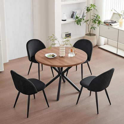 Samt Esszimmerstuhl Set (2/4/6) – Schwarz