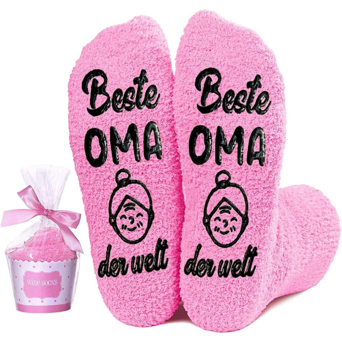 Kuschelsocken Damen mit Spruch "Beste Mama/Oma" | Geschenkverpackung