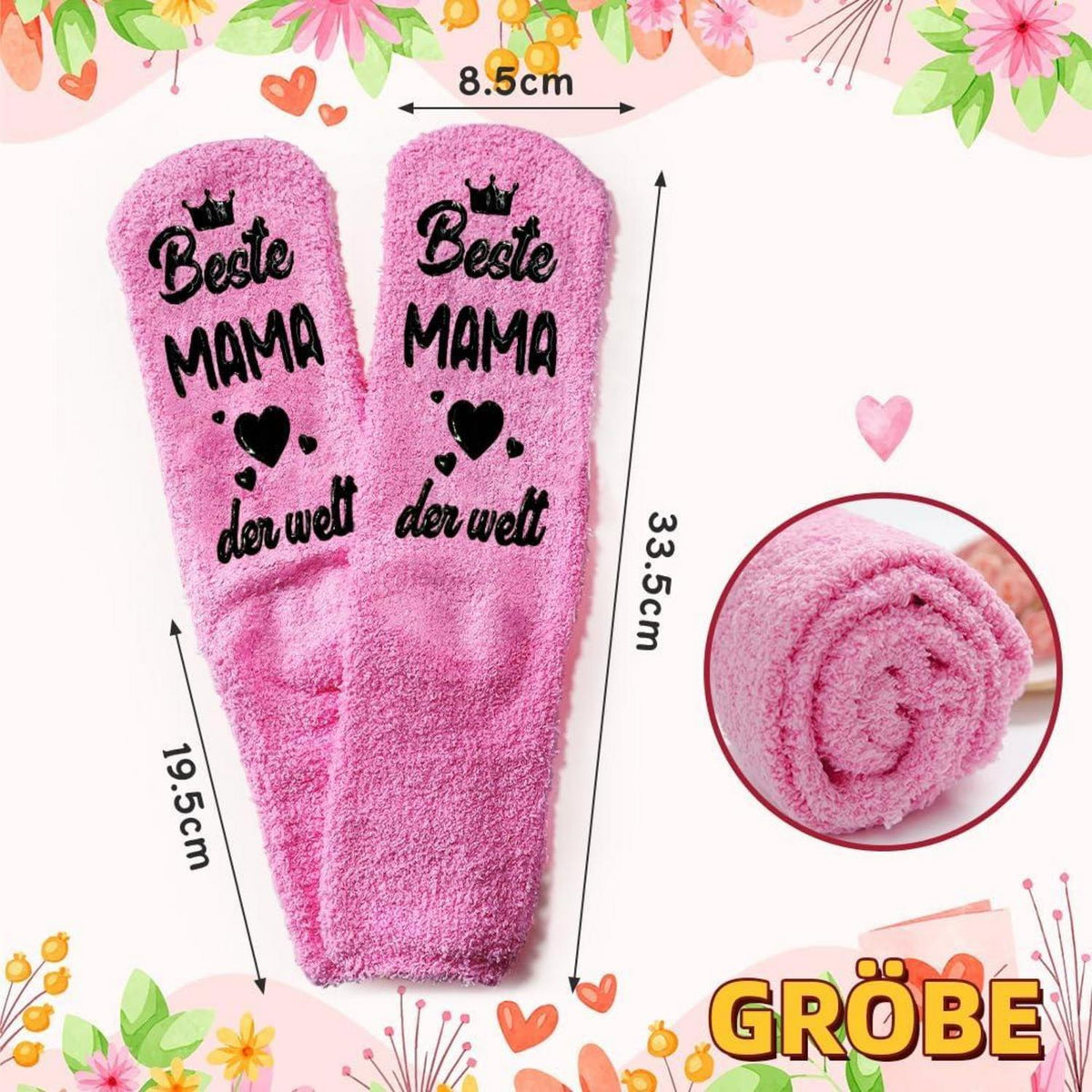 QZOSZ Beste Mama Oma Geschenk Geburtstag Kuschelsocken