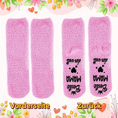 QZOSZ Beste Mama Oma Geschenk Kuschelsocken Frauen Muttertag MAMA