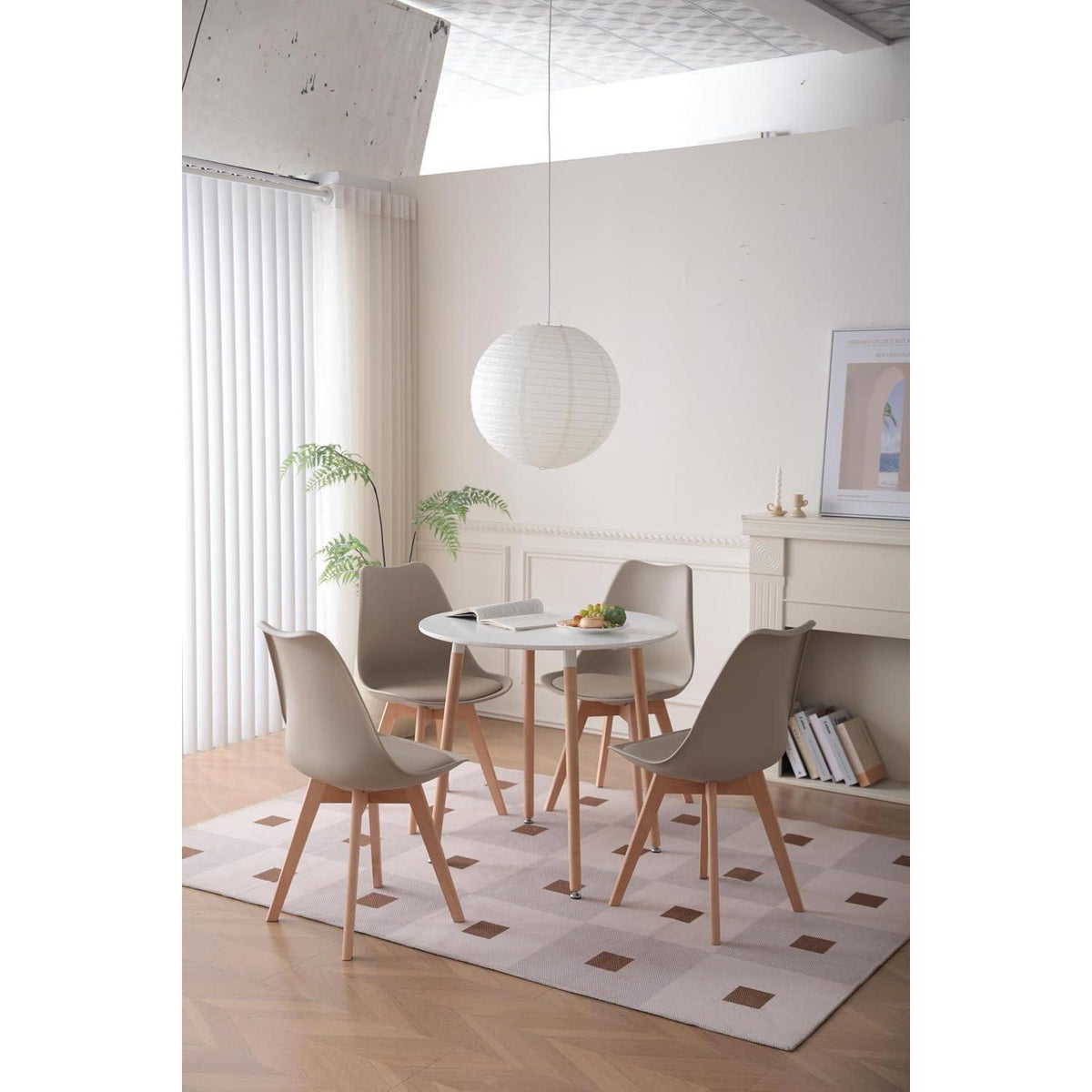Moderner runder Esstisch weiß 80x80cm – Küchentisch für 2-4 Personen