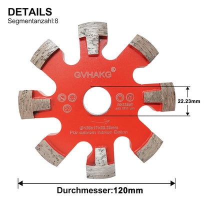 Diamant Frässcheibe 120mm für Fußbodenheizung, 17mm Nutbreite