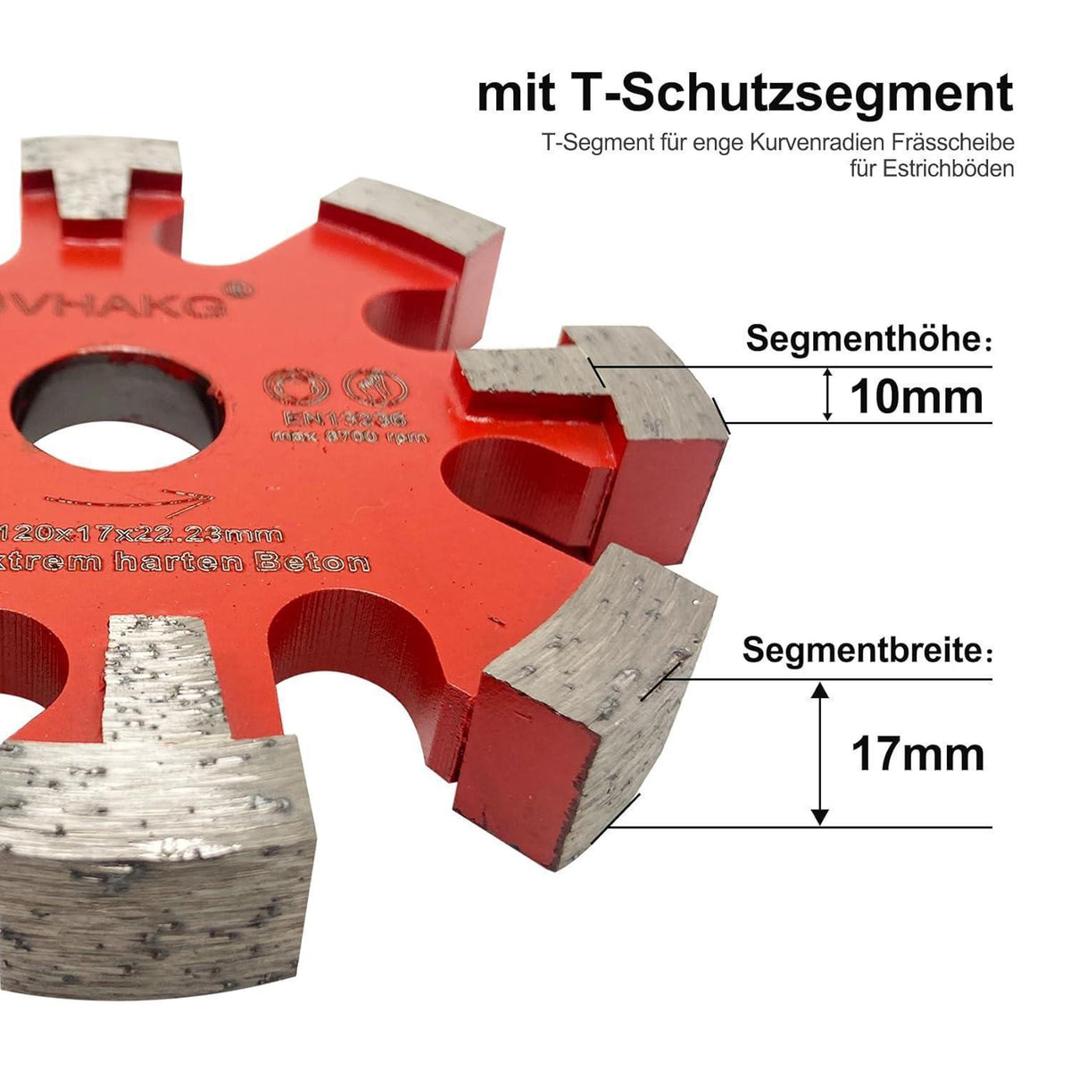 Diamant Frässcheibe 120mm für Fußbodenheizung, 17mm Nutbreite