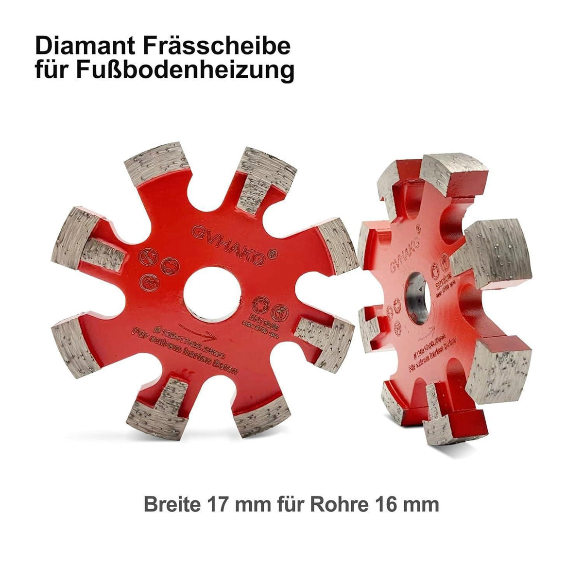 Diamant Frässcheibe 120mm für Fußbodenheizung, 17mm Nutbreite