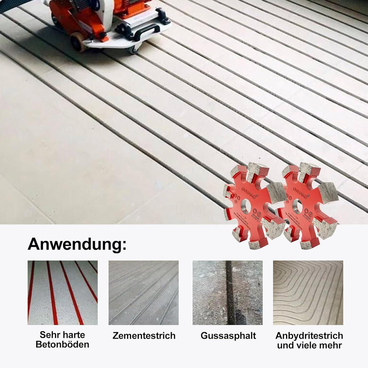 Diamant Frässcheibe 120mm für Fußbodenheizung, 17mm Nutbreite
