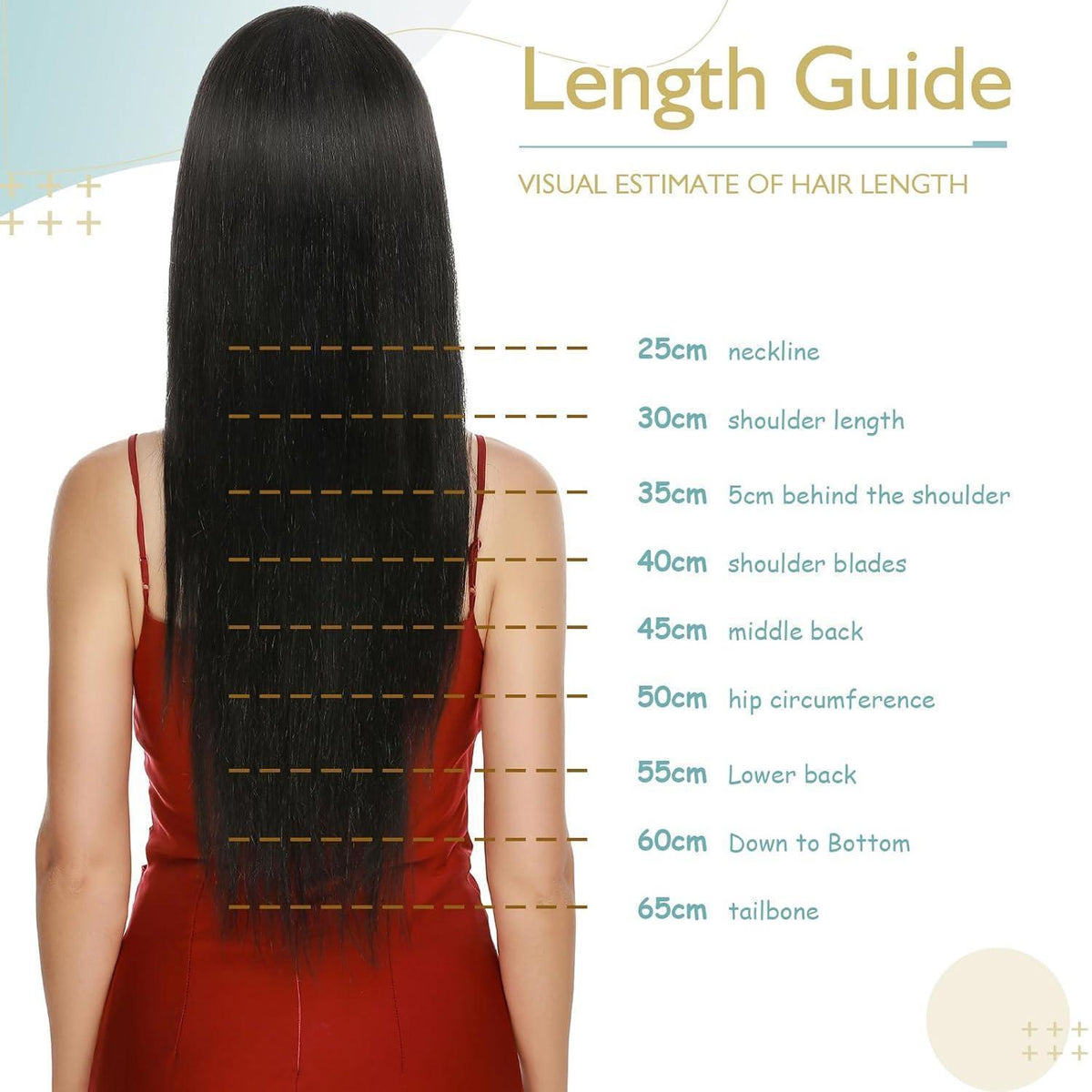 Echthaar Clip-Ins Schwarz 55 cm – Remy Haarverlängerung