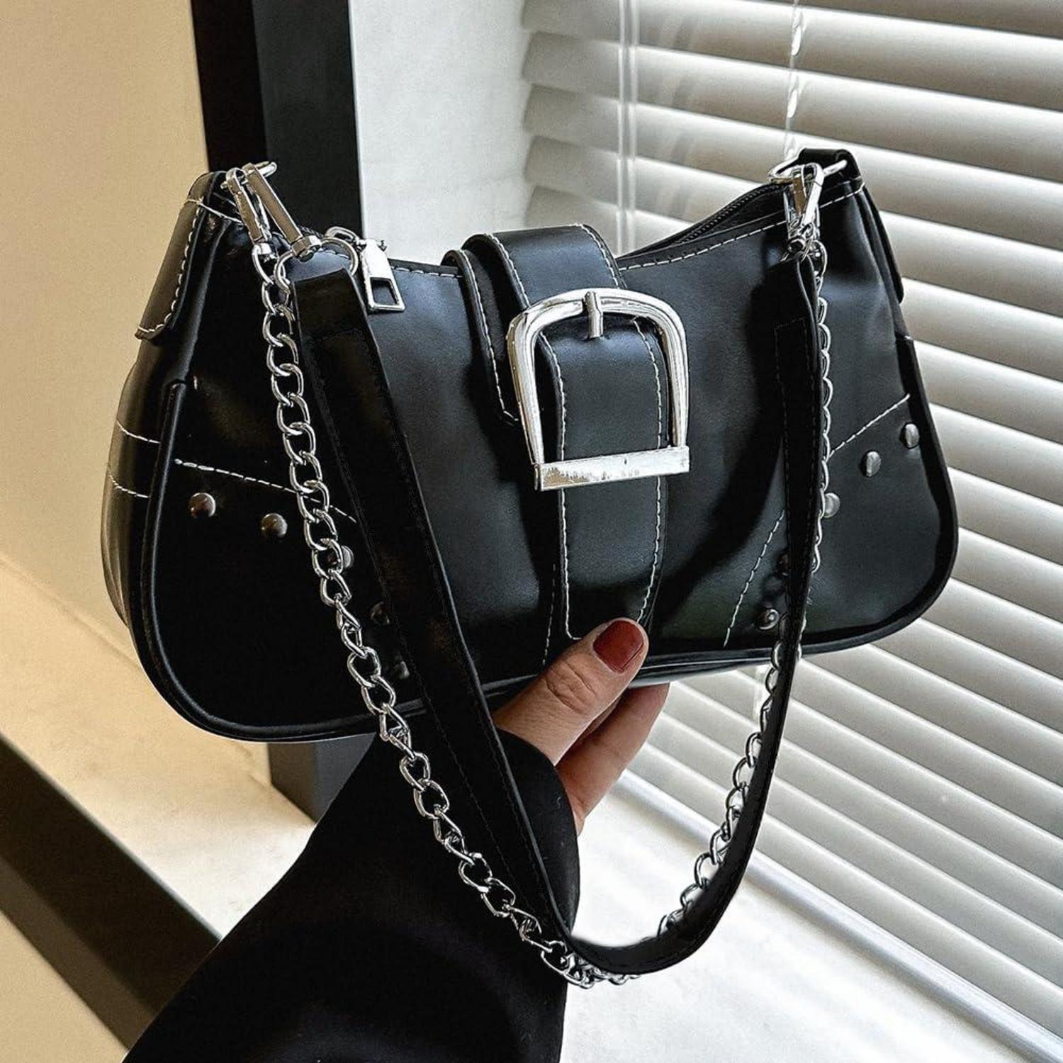 Damen Klein Leder Umhängetasche Schultertasche Vintage Y2k