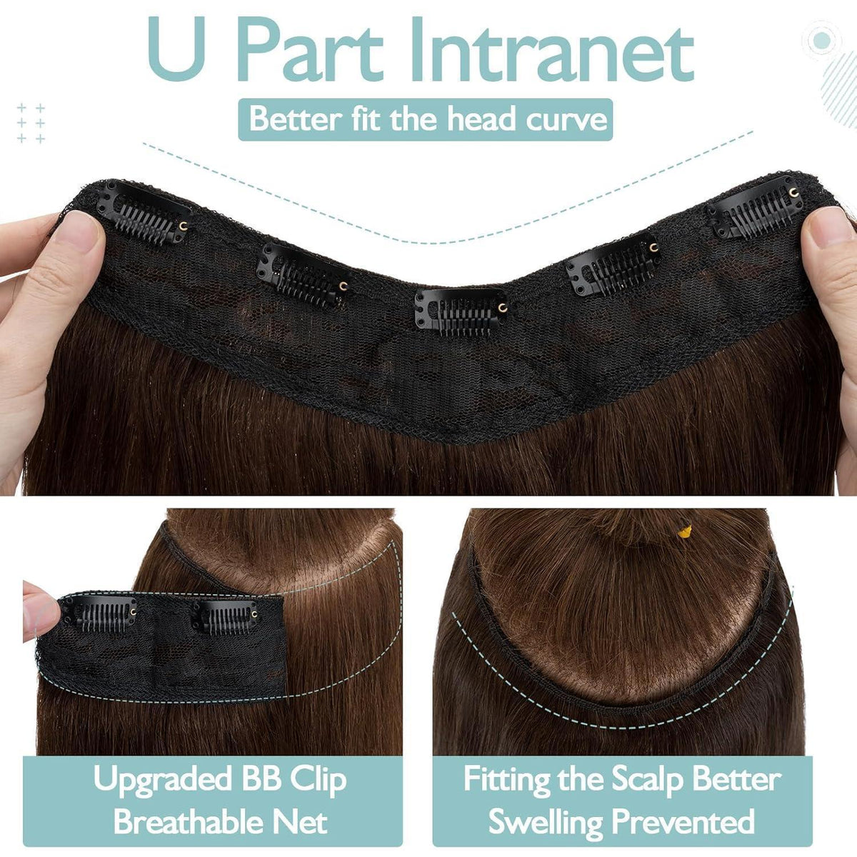 Echthaar Clip-Ins Braun 55 cm – Remy Haarverlängerung