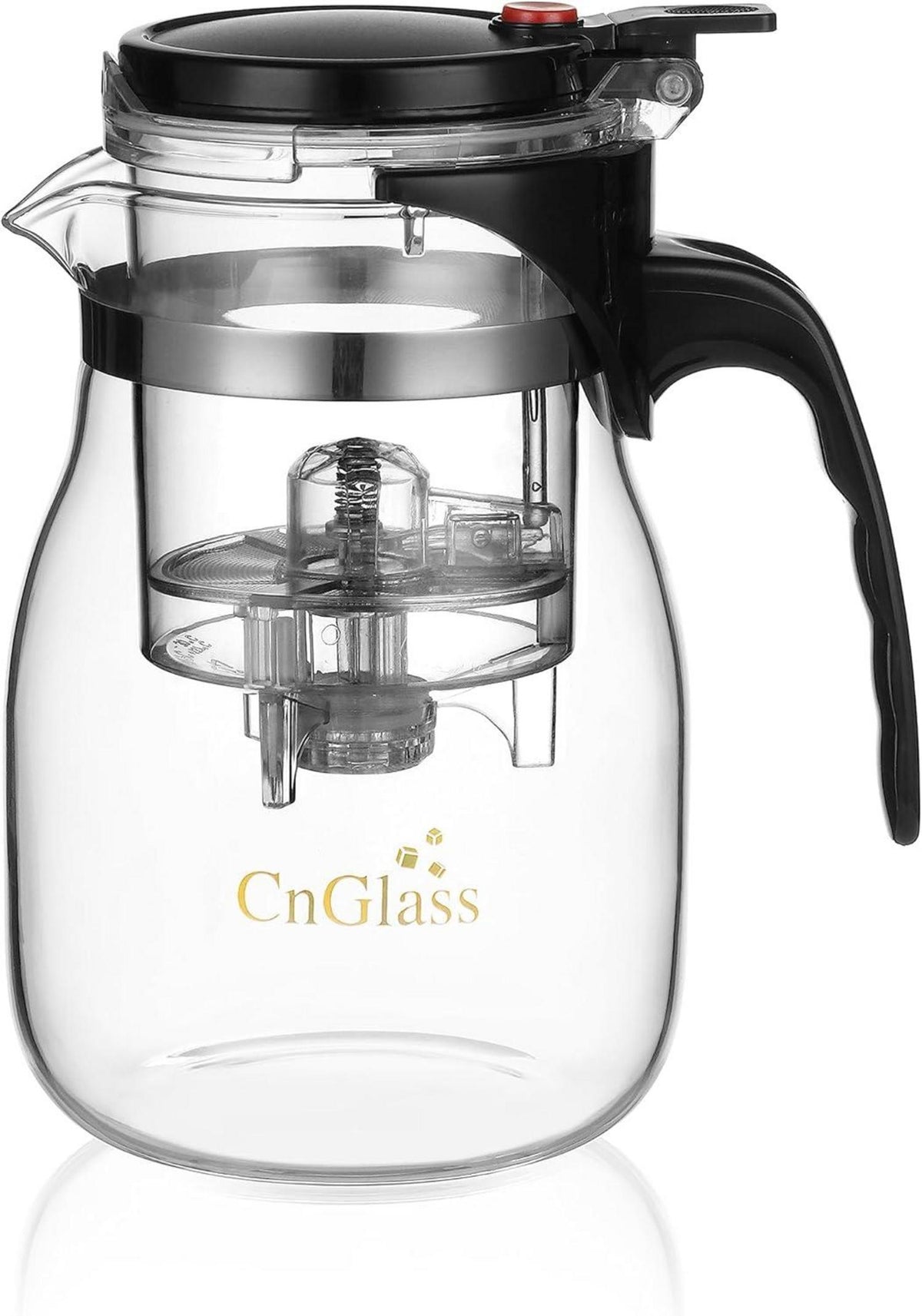 Glas Teekanne mit herausnehmbarem Sieb 750ml klarer Teekessel zum