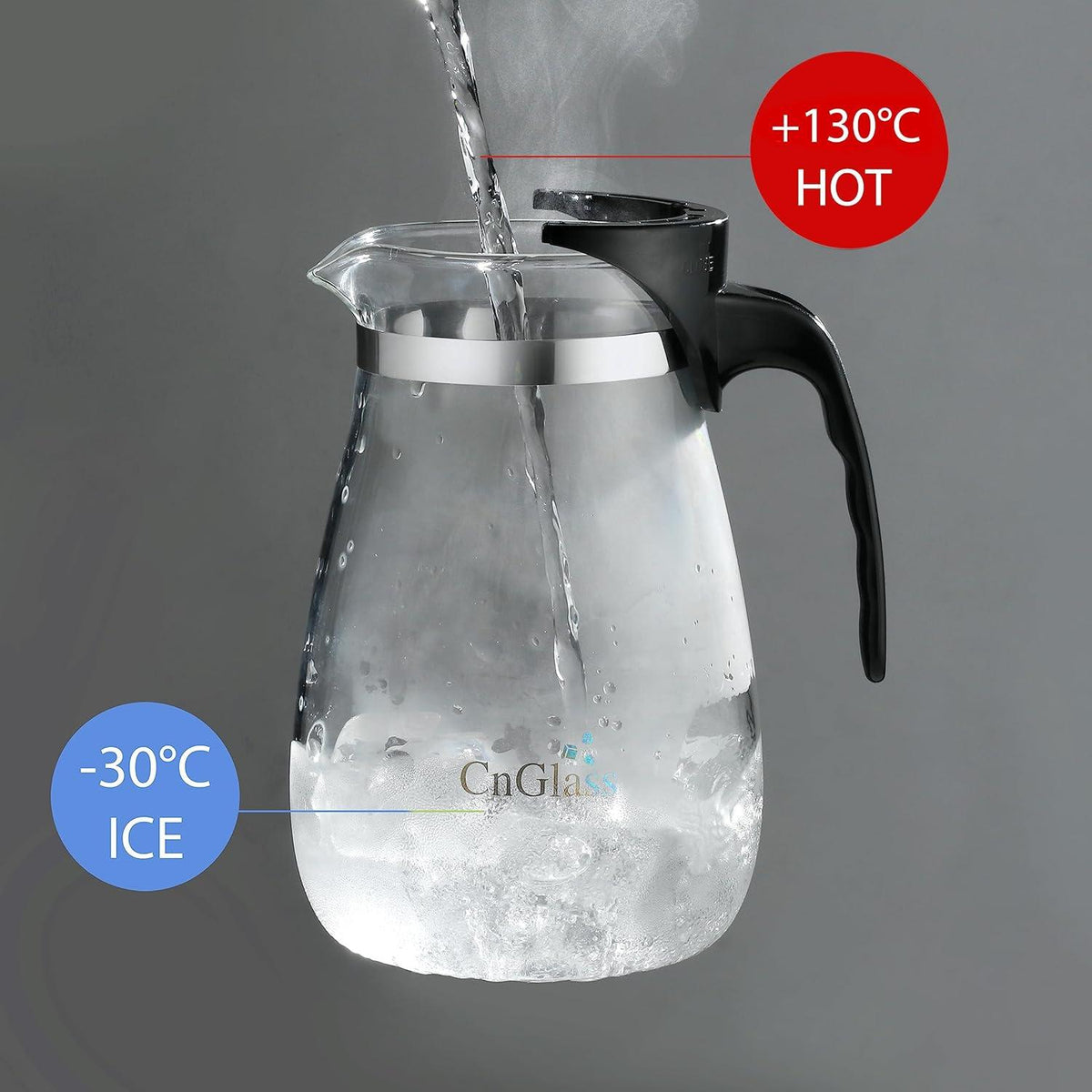 Glas Teekanne 750ml mit herausnehmbarem Sieb und Filterknopf