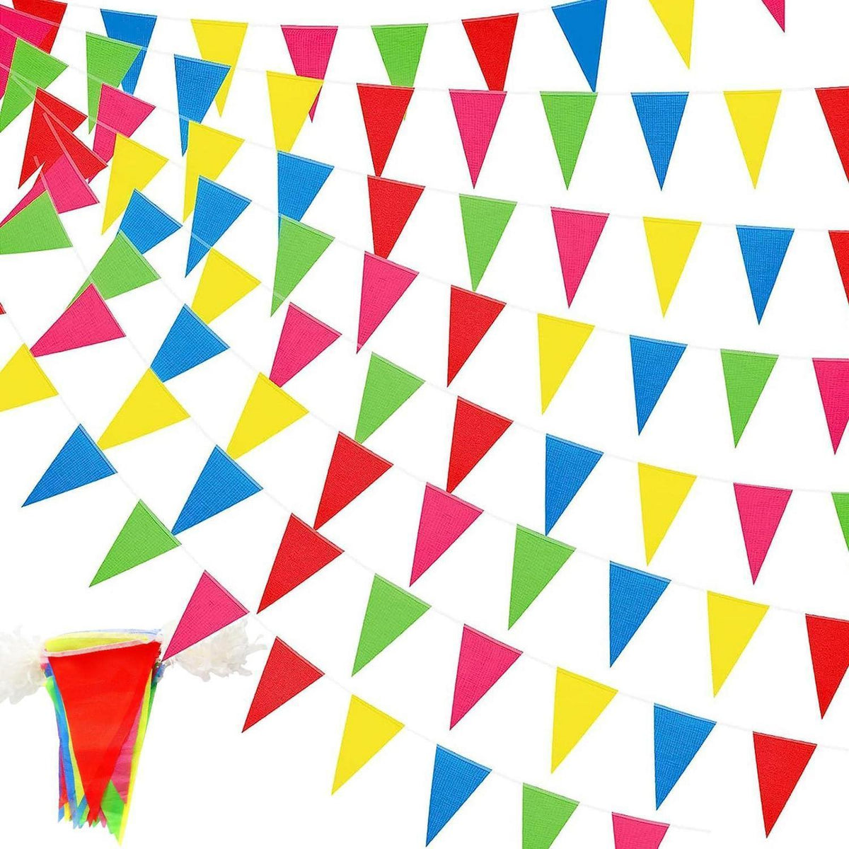 240m Wimpelkette – 450 buntes Flaggenbanner für Party & Deko