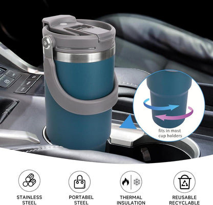 Riley Joy Thermobecher 900ml mit Strohhalm und Deckel, Blau