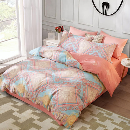 Rosa Bohemian Bettwäsche Set 200x220 cm - 3tlg. Boho Bettwäsche