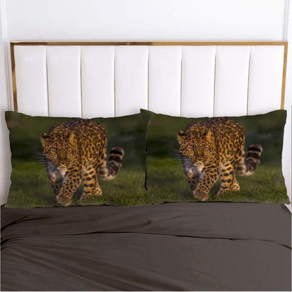 Leoparden Bettwäsche 135x200 - 4teilig, Grün Gold, Mikrofaser
