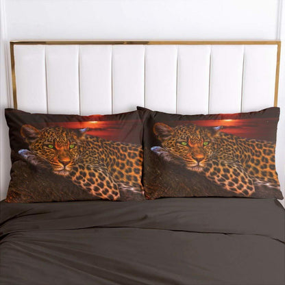 Leoparden Bettwäsche 135x200 - 4teilig, Gold & Schwarz 3D