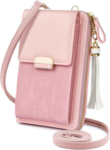 Damen PU Leder Umhängetasche mit Brieftasche und Smartphonefach
