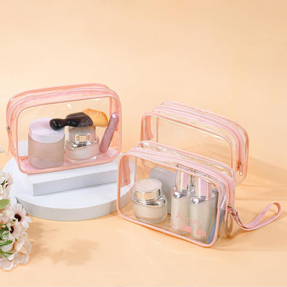 Aucuu Kulturtasche Transparent 2 Stück PVC-Reise-Waschtasche TSA-zugelassene Make-up-Taschen