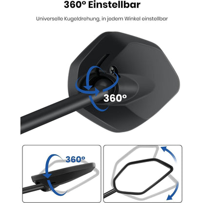Fahrradspiegel E-Bike Links 360° Drehbar Klappbar