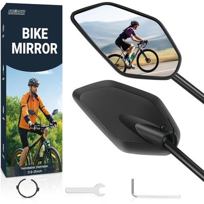 Fahrradspiegel E-Bike HD 360° drehbar klappbar für Lenker (Links + Rechts)