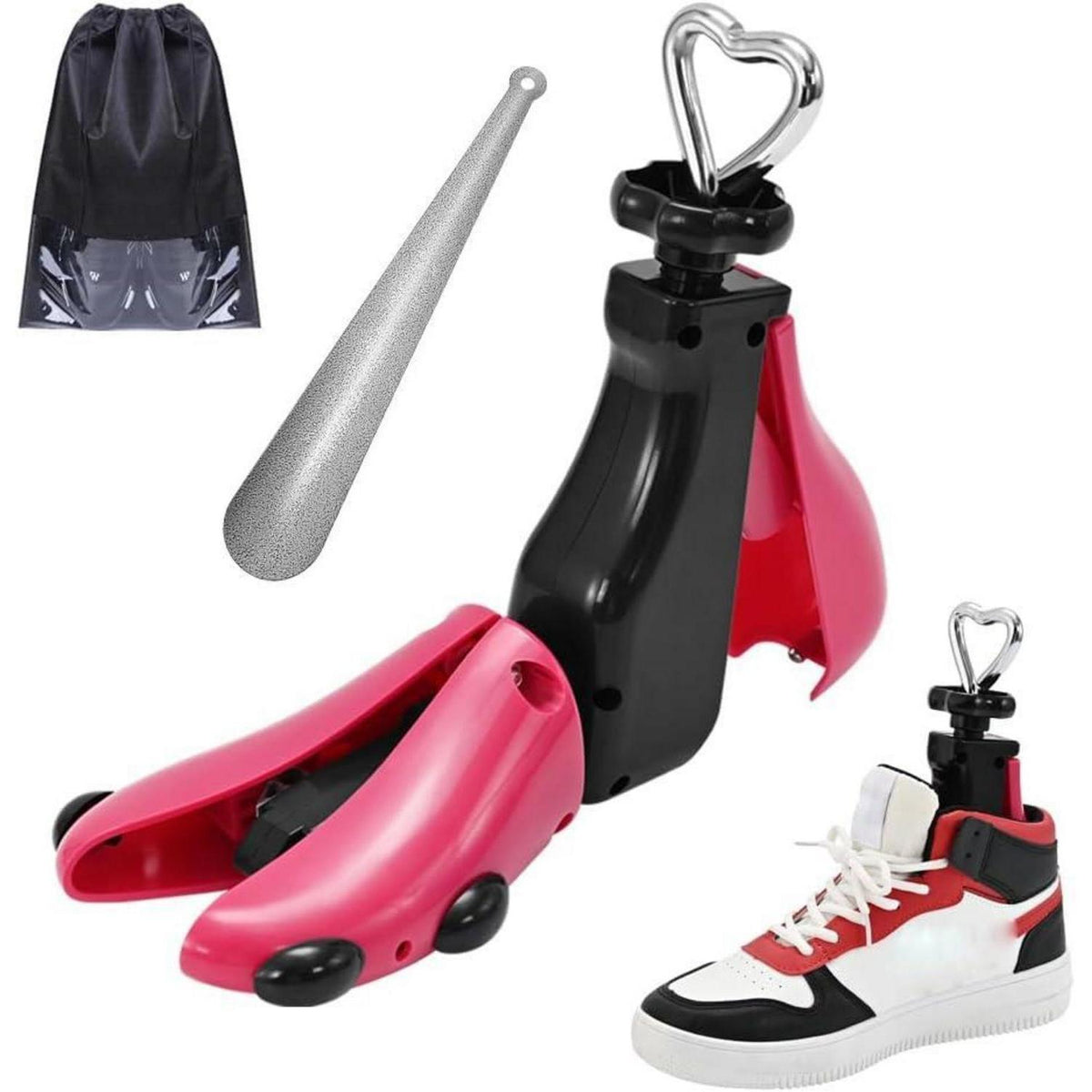 Schuhspanner verstellbar für Damen & Herren, Rot Rosa (37-43)