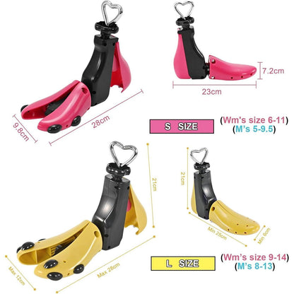 Schuhspanner verstellbar für Damen und Herren, 2er-Pack Rot Rosa
