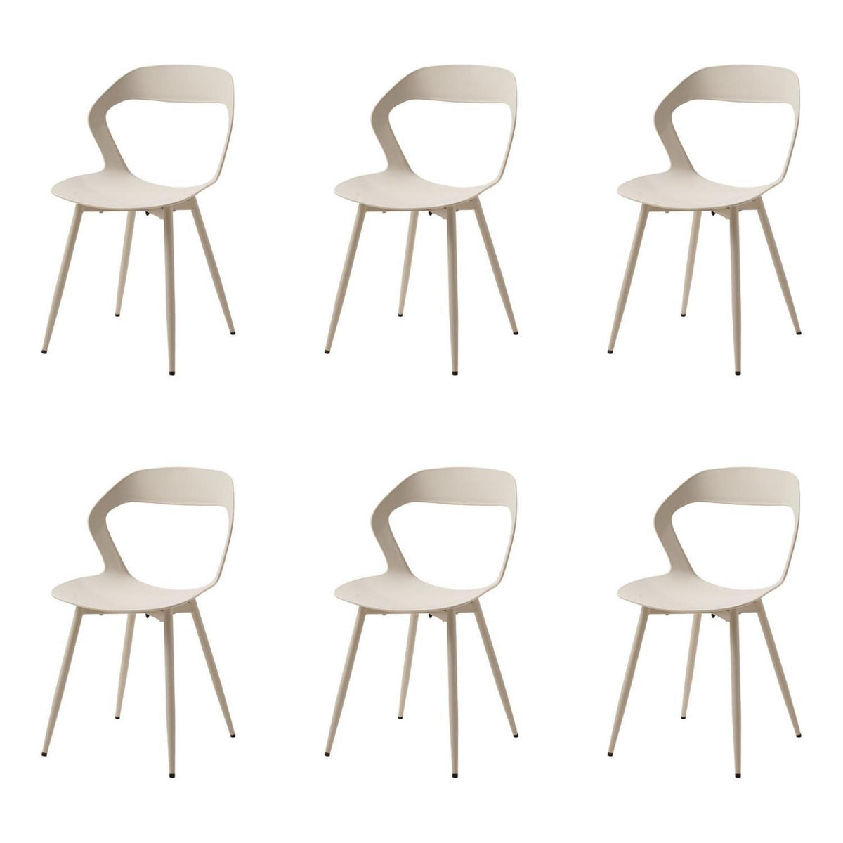 Moderner Esszimmerstuhl 6er-Set, Beige – Skandinavischer Designstuhl