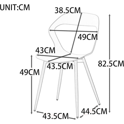 Moderner Esszimmerstuhl 6er-Set, Weiß + Weiß, Skandinavischer Stil