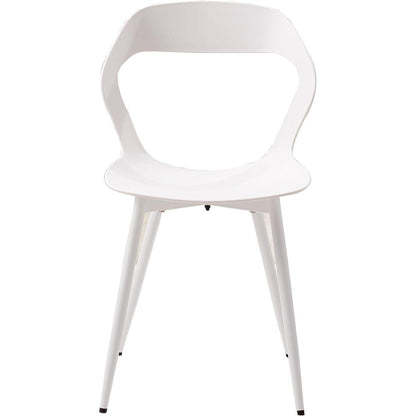 Moderner Esszimmerstuhl 6er-Set, Weiß + Weiß, Skandinavischer Stil