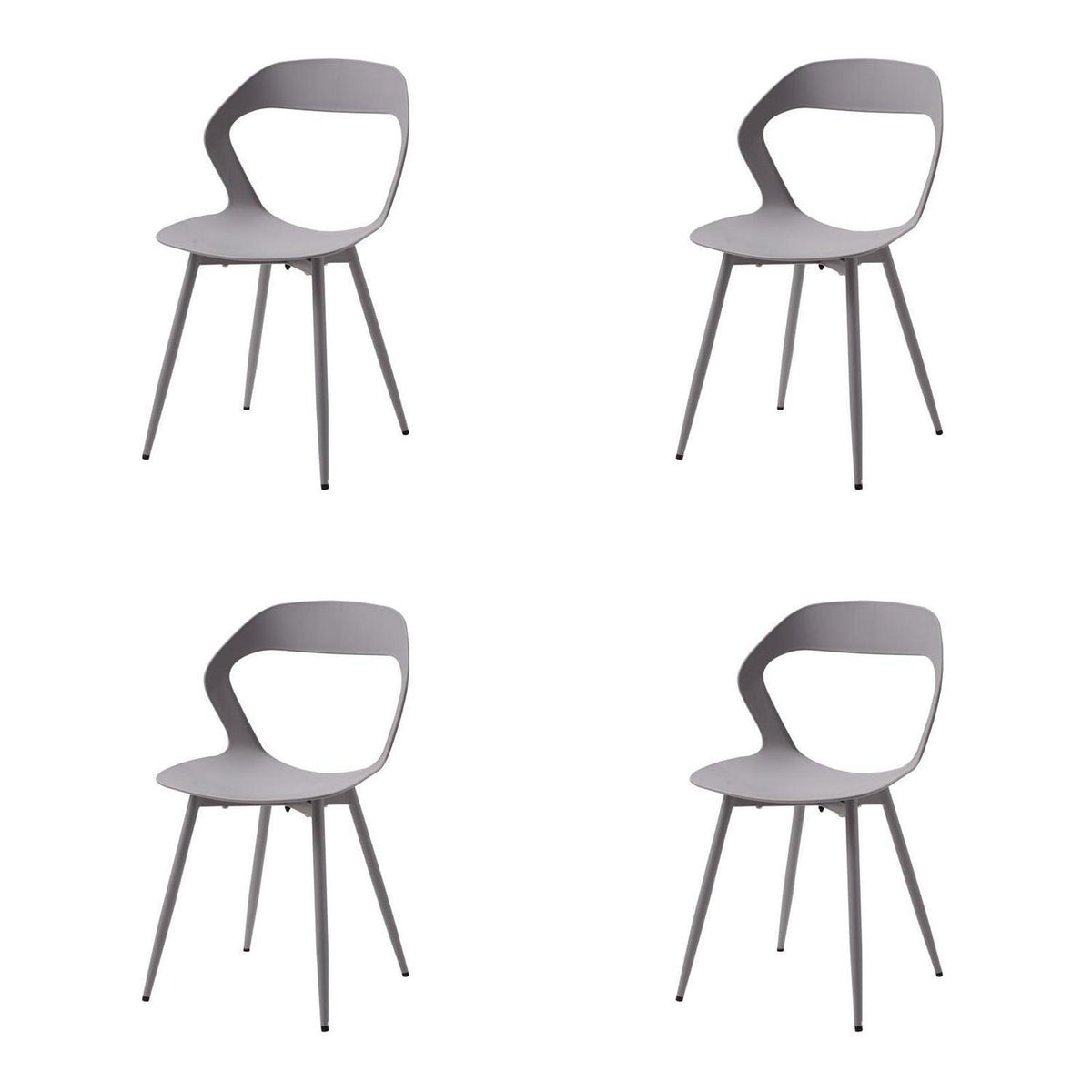 Moderner Esszimmerstuhl Set (4x) Grau – Skandinavischer Designstuhl