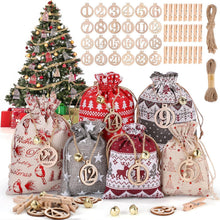 24-teiliger DIY Adventskalender Stoffsäcke - Weihnachtsdeko
