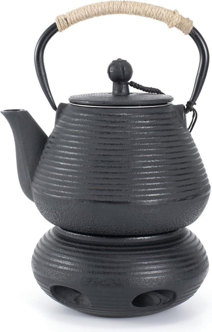 Gusseisen Teekanne mit Warmhalter und Teesieb, 1000 ml, emaillierte