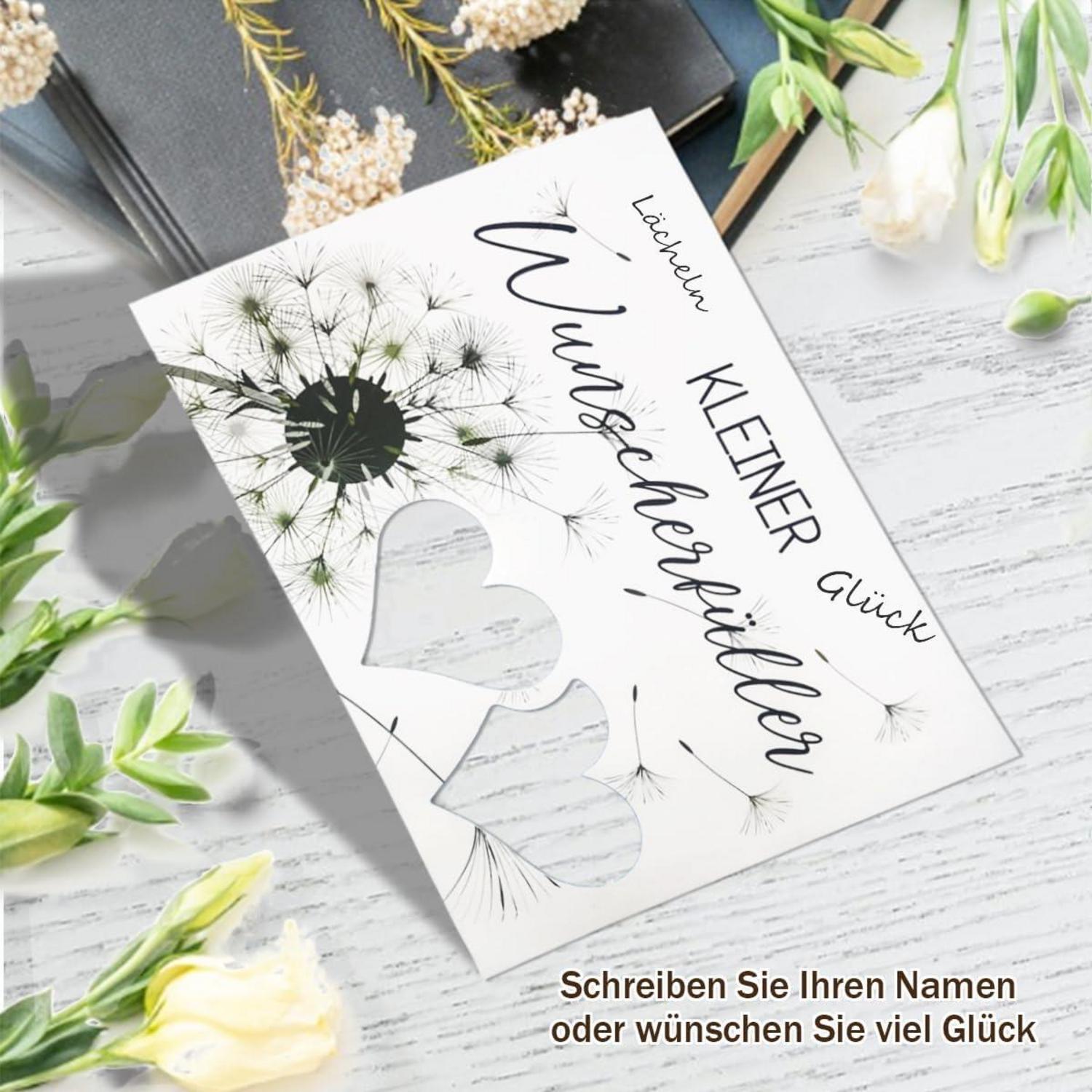 Luckeey Wunscherfüller Bilderrahmen Pusteblume Geldgeschenk - Hochwertiger Holzrahmen für Glückwünsche, Geburtstage, Hochzeiten