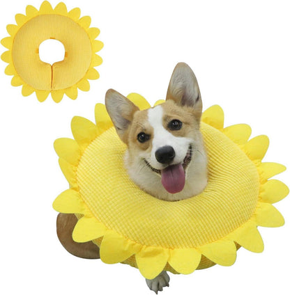 Aufblasbare Halskrause Hund Leckschutz Nach OP Sunflower M