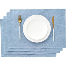 Platzsets Stoff Hellblau 4er Set 33 x 48 cm Abwaschbar