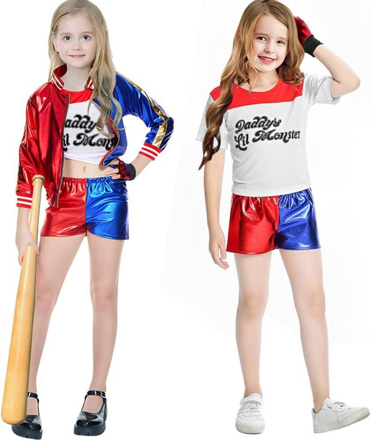 Kinder Quinn Cosplay Kostüm Mädchen Halloween Joker Karneval 130-150 cm