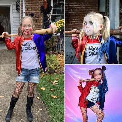 Quinn Cosplay Kostüm Kinder Clown Halloween Joker 130