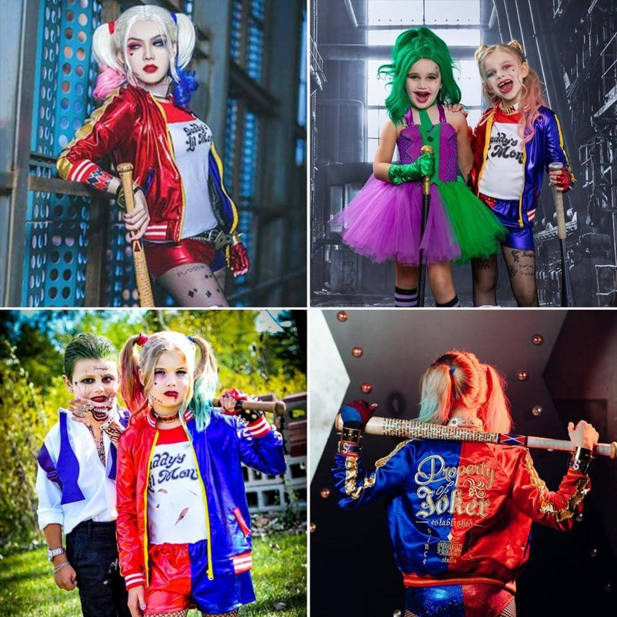 Kinder Quinn Cosplay Kostüm Mädchen Halloween Joker Karneval 130-150 cm