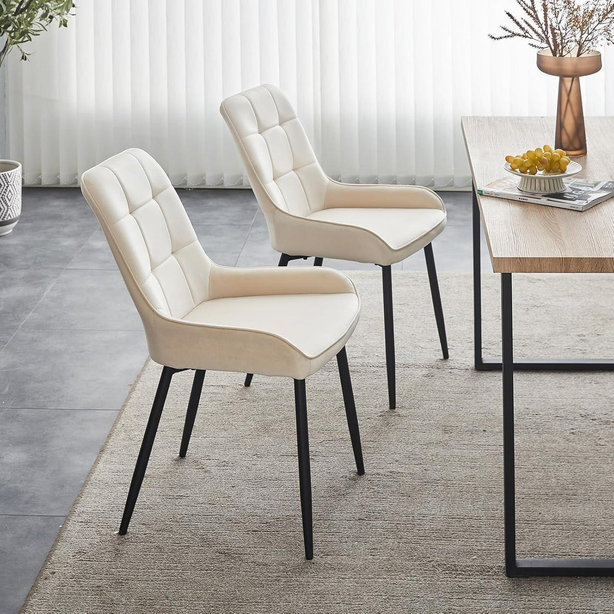 Samt Esszimmerstühle 2er Set – Gepolstert & Bequem