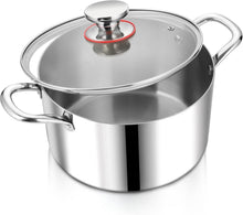 Edelstahl Kochtopf mit Glasdeckel Ø 24 cm 5,6 L Induktion