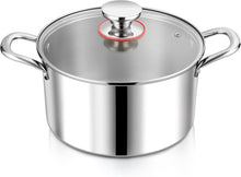 Edelstahl Kochtopf mit Glasdeckel Ø 26cm 6,7L Induktion