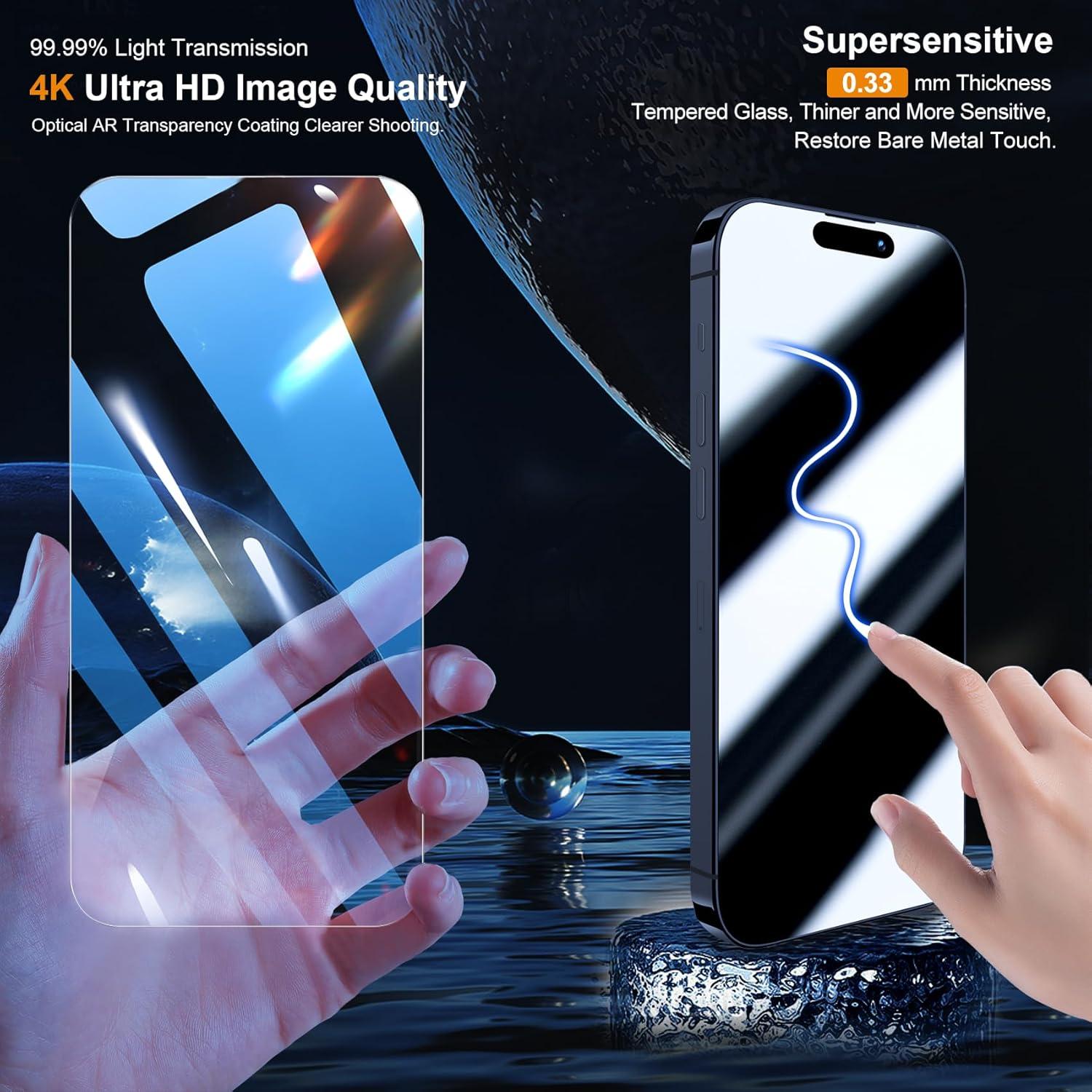 Panzer Schutz Glas für iPhone 15 Pro Max 6,7 Zoll mit