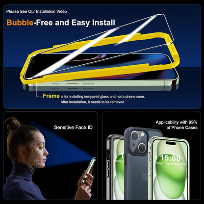 Panzer Schutz Glas iPhone 15 Plus 6,7 Zoll Kameraschutz 3 Stück