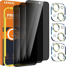 3er Set Datenschutzglas für iPhone 15 Kamera HD Blickschutzfolie Bis
