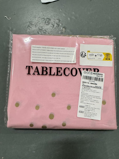 NEBURORA Blassrosa Party Tischdecke Goldene Punkte 137x274cm Einweg Tischdecke