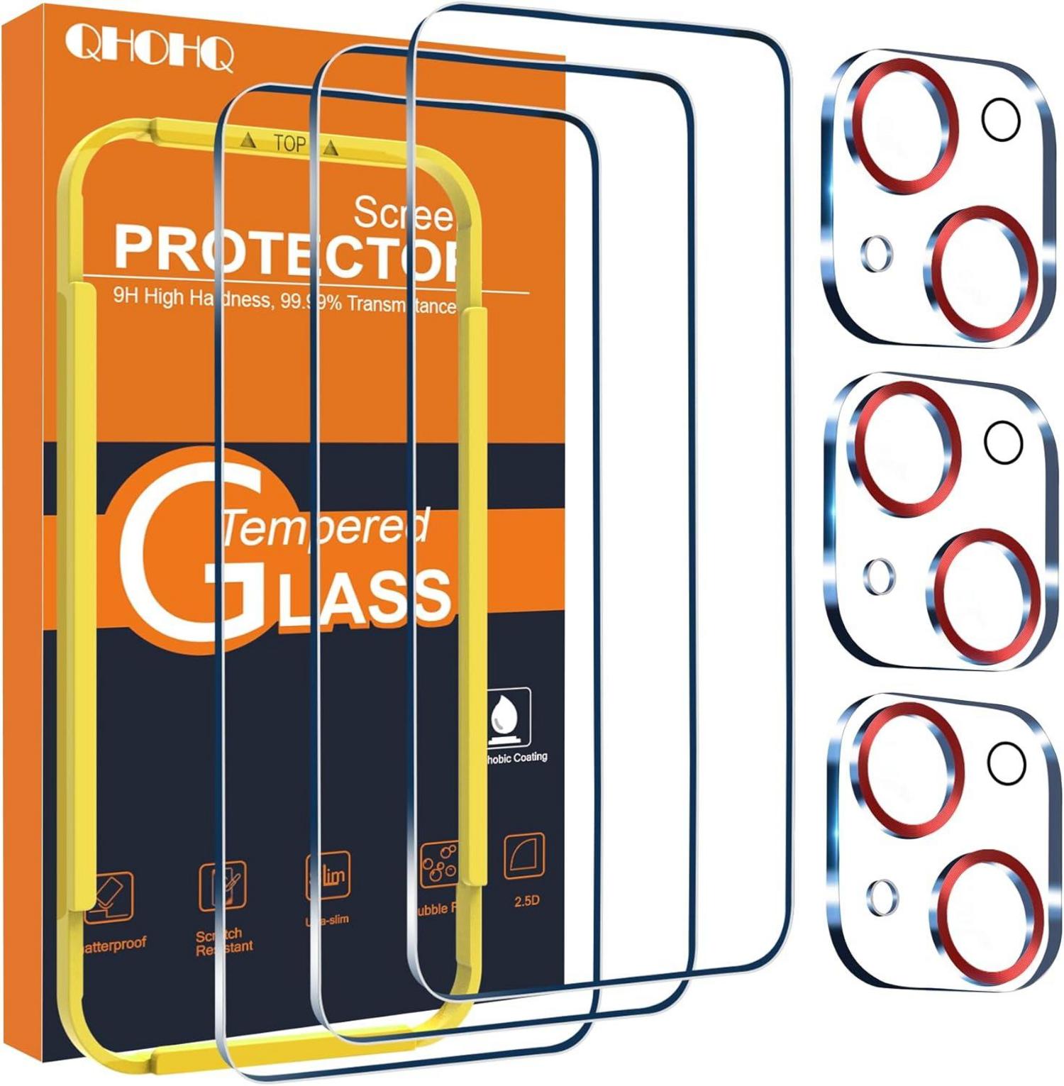 Panzer Schutz Glas für iPhone 15 Plus 6,7 Zoll mit Kameraschutz