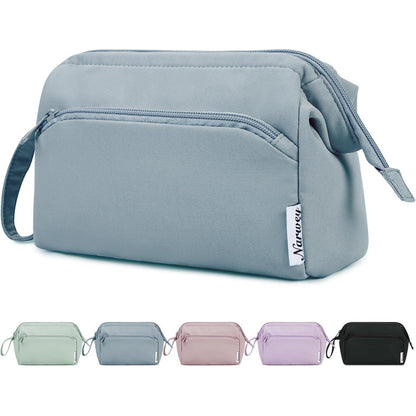 Kulturtasche Damen mit Weit Offenem Design, Graublau